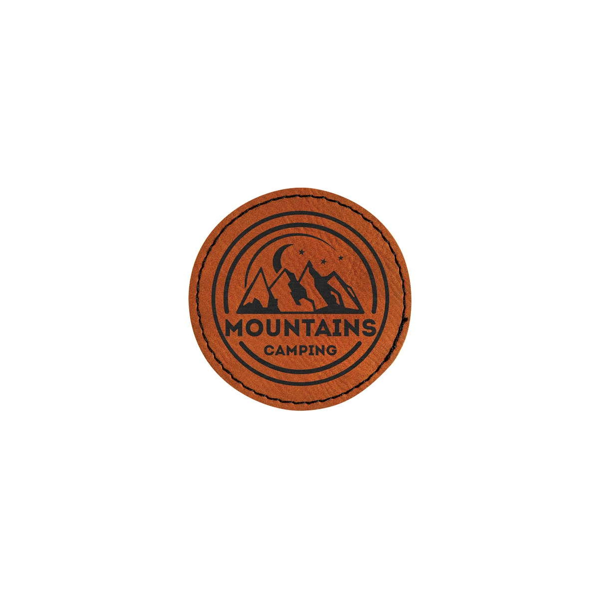 2" Rawhide Leatherette Round Patch with Adhesive 1