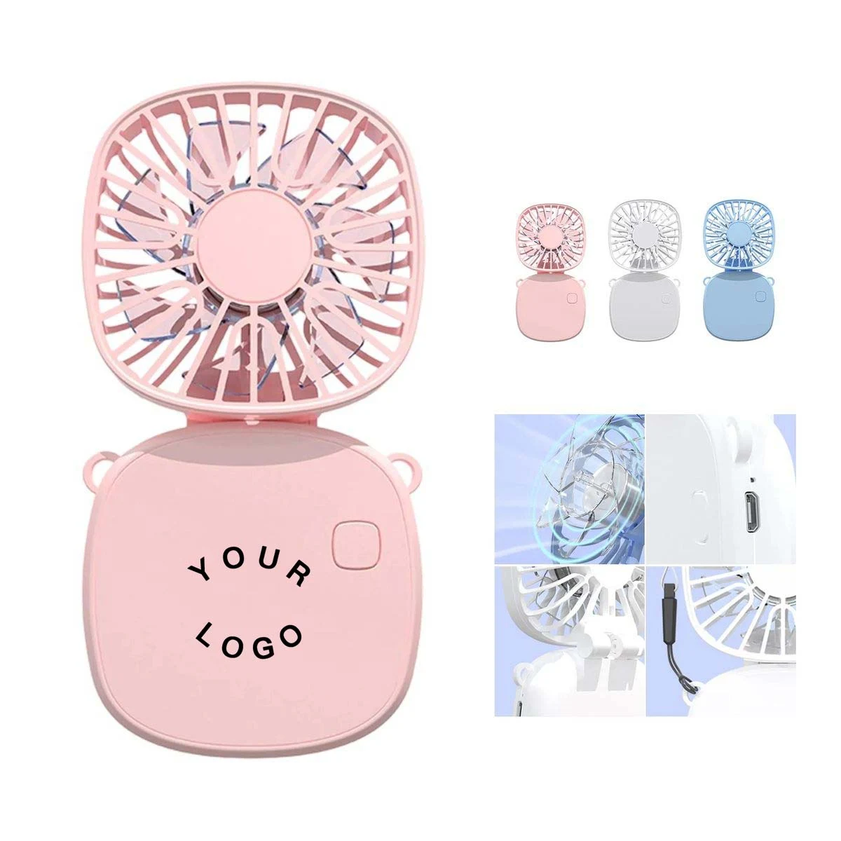 Compact Folding Neck Fan with Seven Blade Design 1