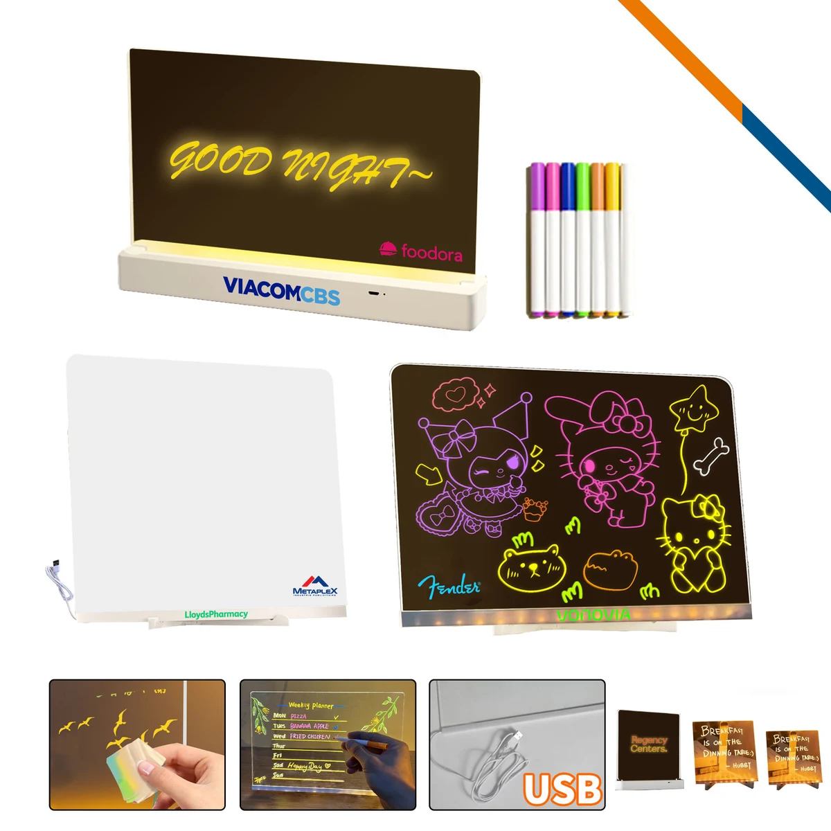 Glomi Acrylic LED Dry Erase Board 1