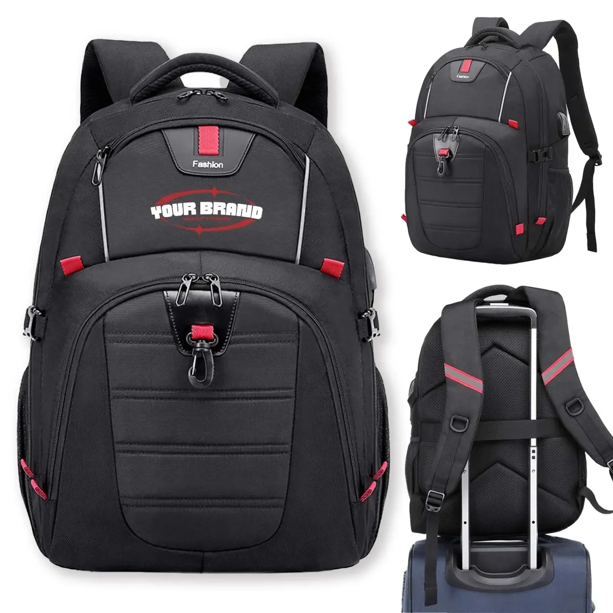 15.6 Inch Large Capacity Backpack W/ USB Charging Port 1