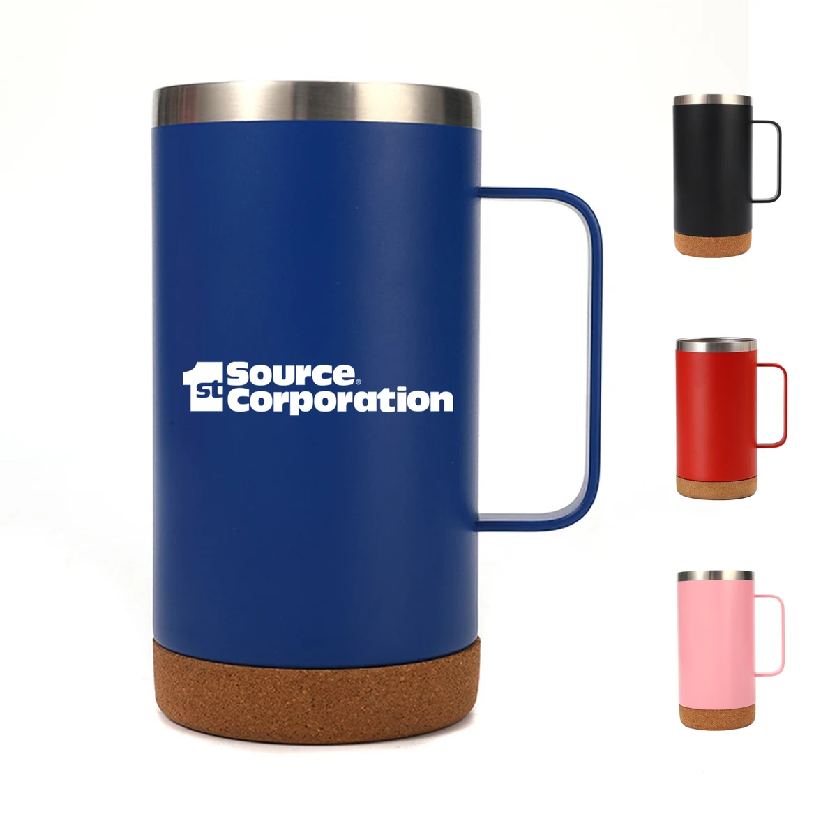 16oz Tumbler With Handle and Wooden Bottom 1