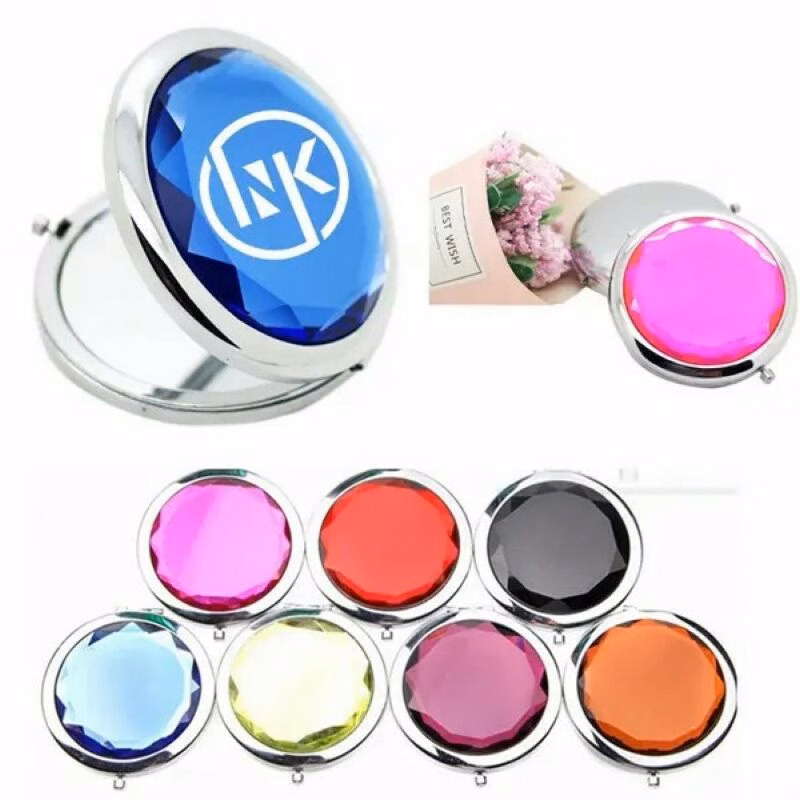 Pocket Crystal Cosmetic Compact Makeup Mirror