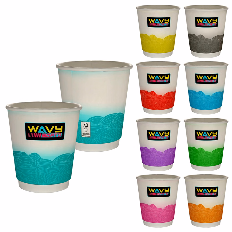 10 oz Full Color Turbulent Waves Insulated Paper Cup