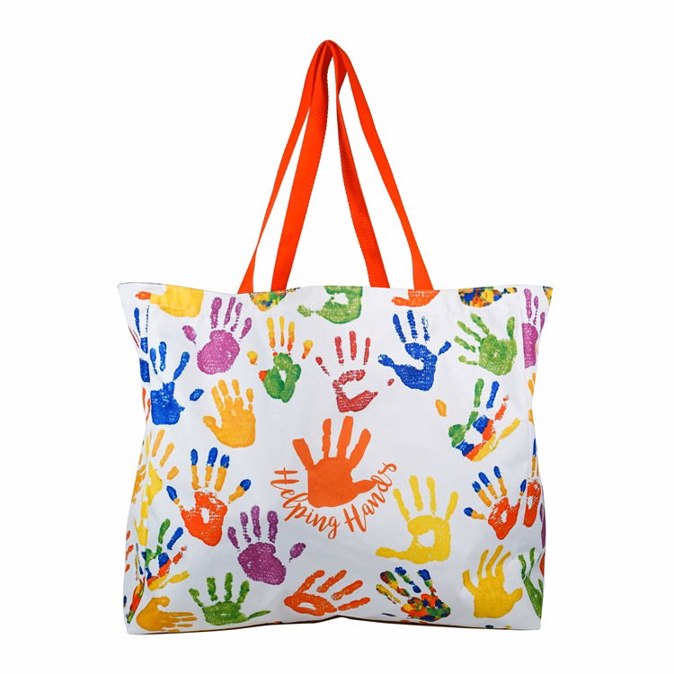 Large Full Side Gusset PolyPro Handle Tote (16"H x 18"W x 7"D)