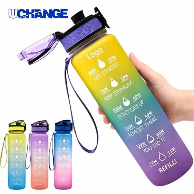 32oz Leakproof Motivational Sports Water Bottle for Fitness Tracking