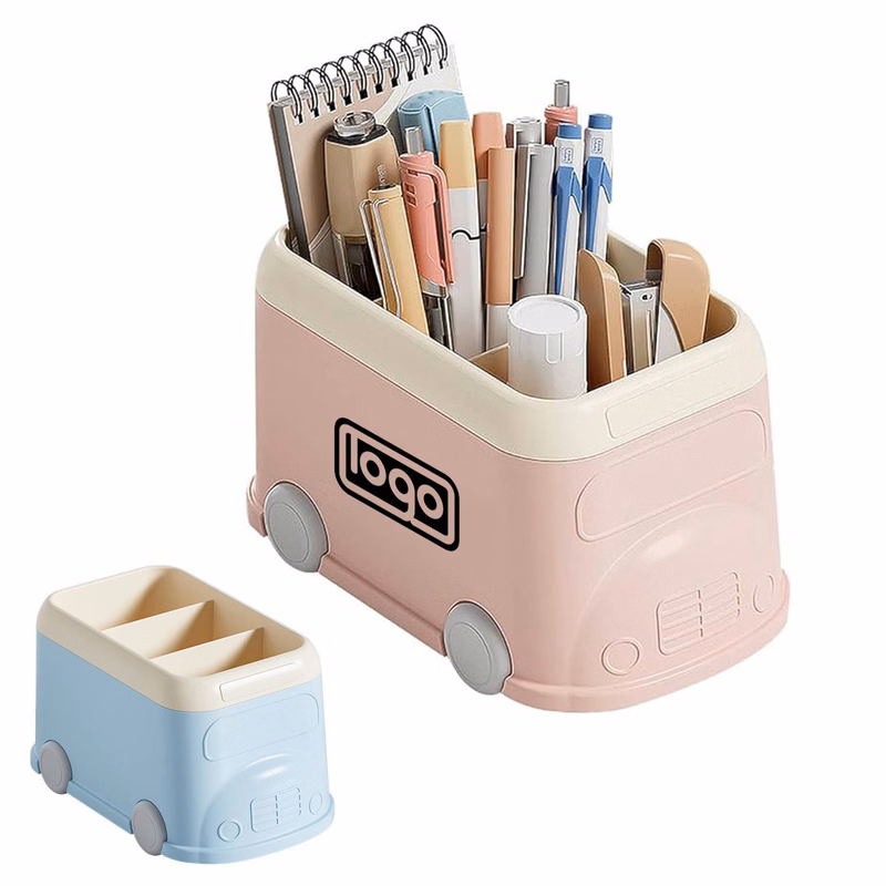 Bus Shaped Pen Pot Desk Organizer Case Cosmetic Brush Holder