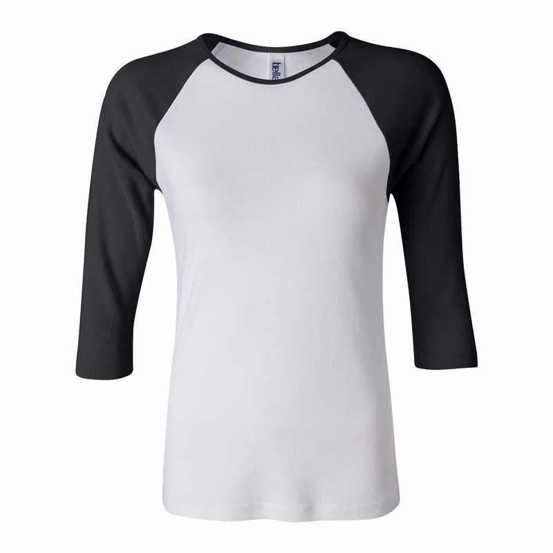 Women's 1X1 Baby Rib Raglan Three-Quarter Sleeve Tee - 2000