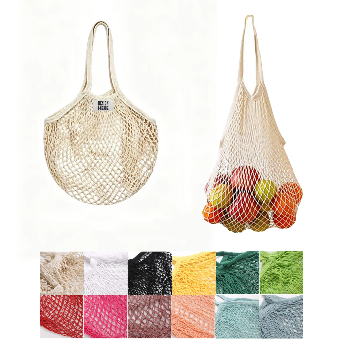 Cotton Polyester Woven Mesh Tote With Custom Brand Label, custom tote bag with logo imprint 1