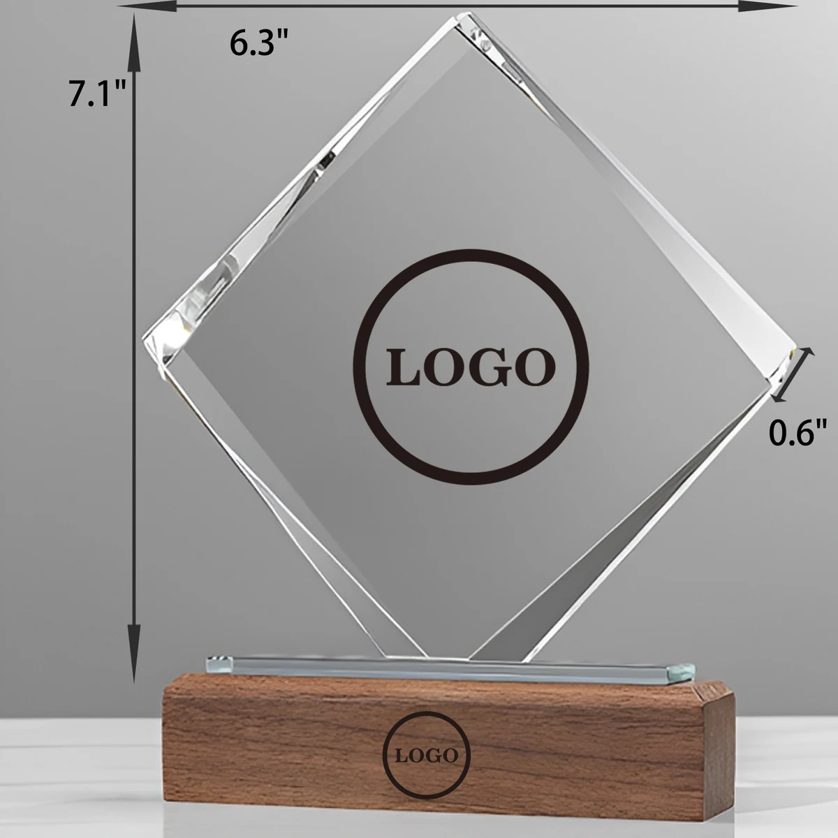 MOQ 3 PCS Gorgeous Crystal Memorial Trophy 1