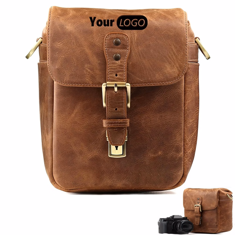 Leather Camera Messenger Bag for Mirrorless