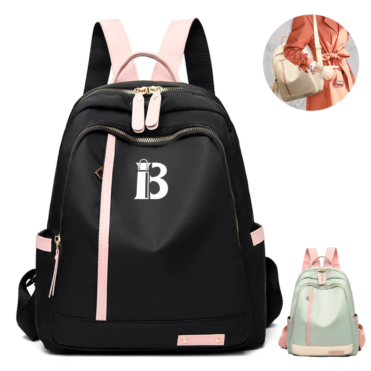 Women Waterproof Nylon Travel Backpack 1