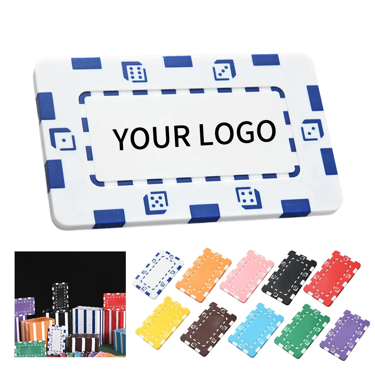 Premium ABS Rectangular Poker Chip Strong Practical 1.77 Inch 1