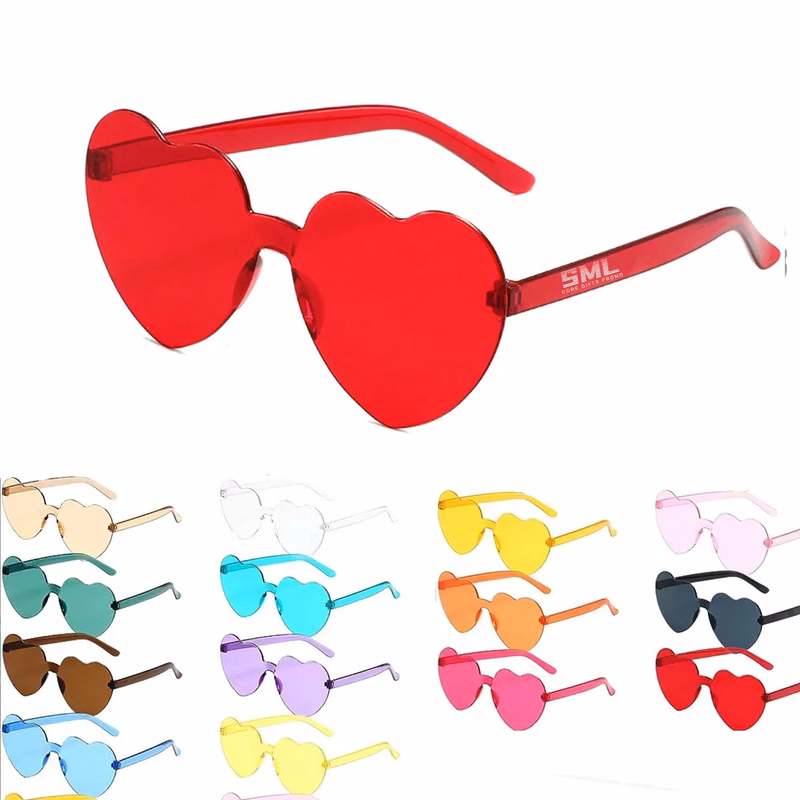 Colorful Vintage Heart Shaped Frame Sunglasses