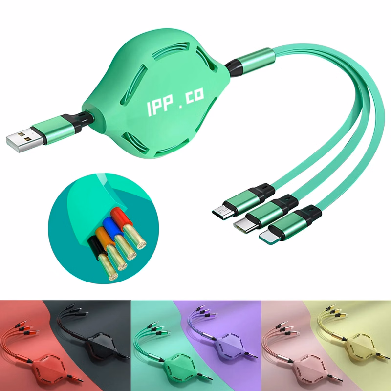 Multi USB Charging Cable Retractable 3in1 Universal Charger