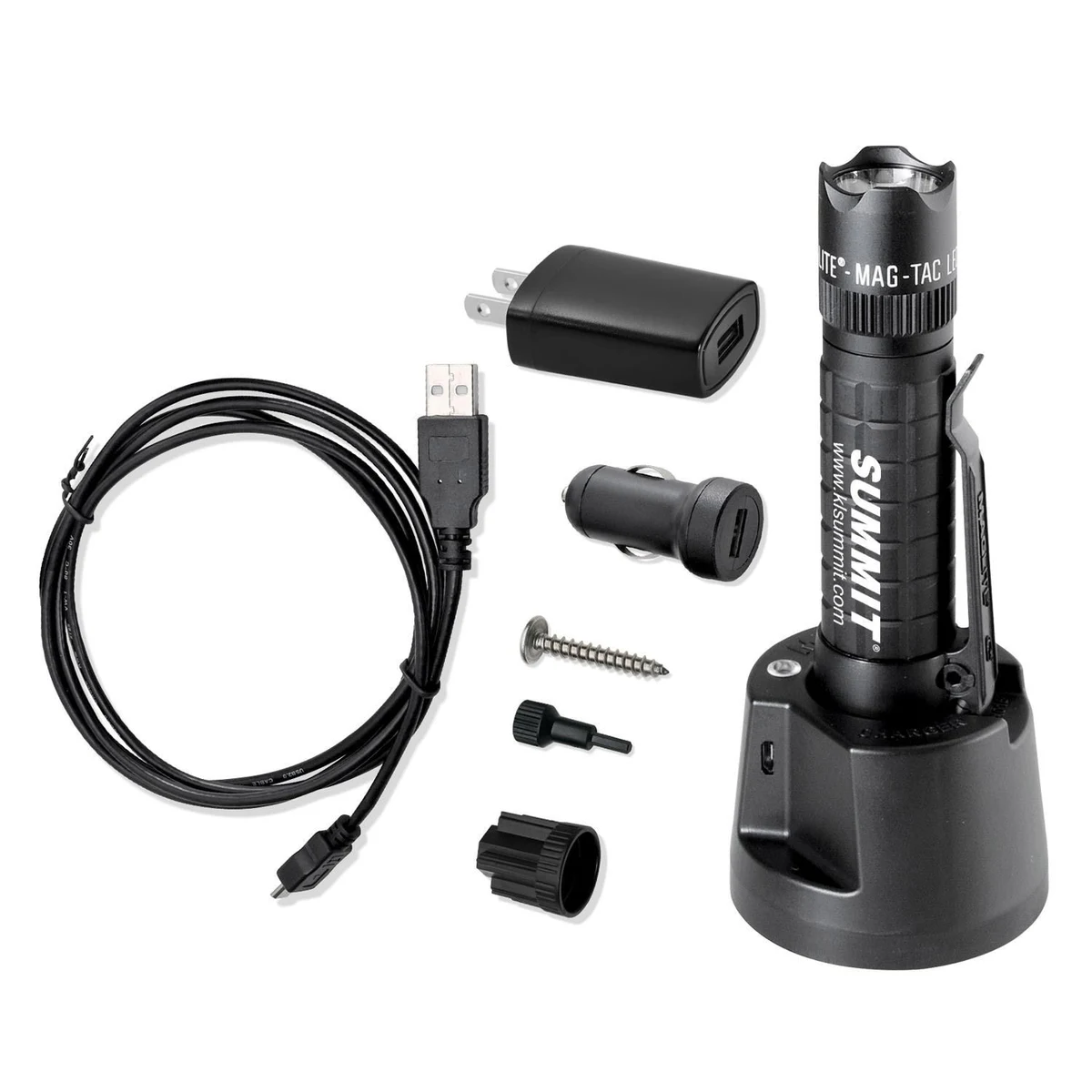 Maglite Magtac LED Rechargeable Flashlight System Crowned Bezel 1