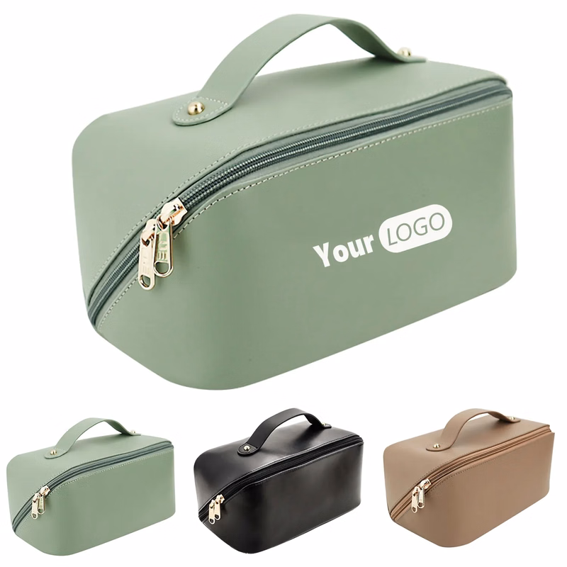 Capacity Travel Leather Makeup Bag