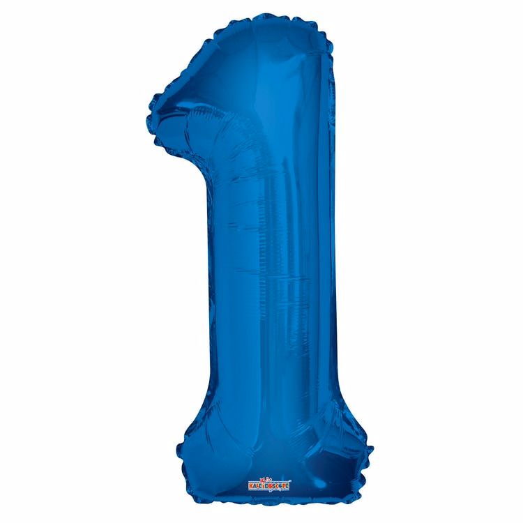 Mylar Number 1 Balloons - Blue 34"