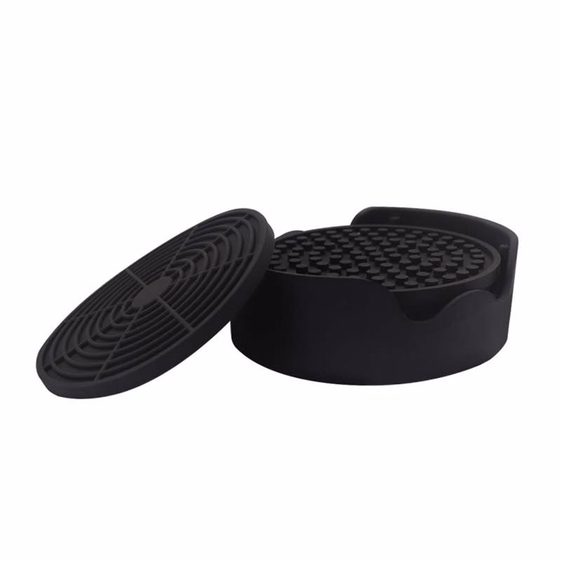 6 Pieces Silicone Coaster With Holder