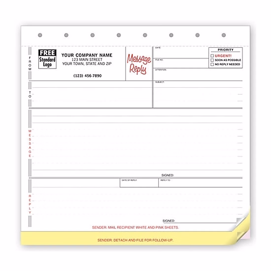 Memos, Carbonless, Small With Reply Section
