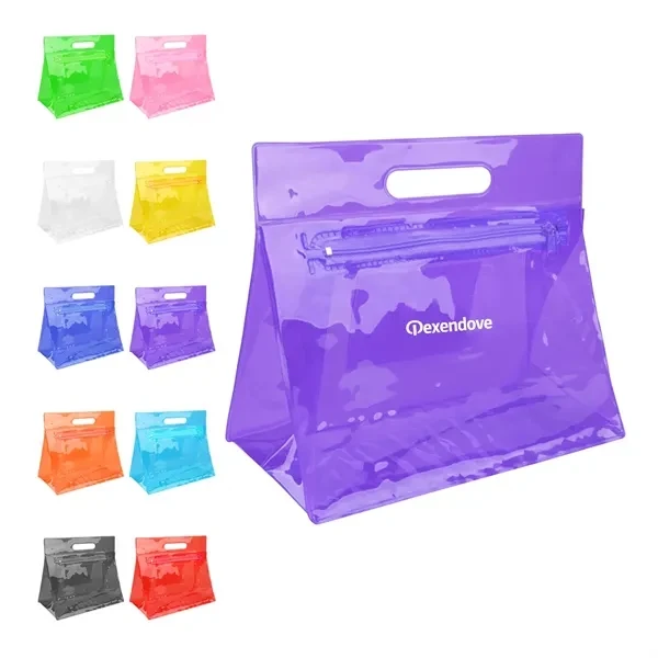 Custom Clear PVC Vanity Bag with Zippered Pocket — Women's Travel & Event Gift 1