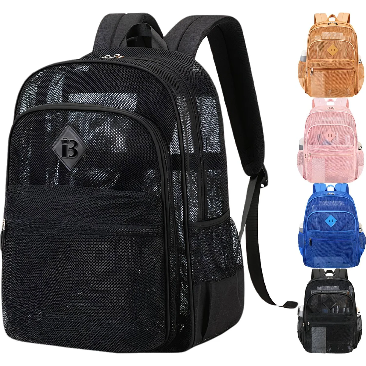 Large Capacity Unisex Polyester Mesh Backpack 1