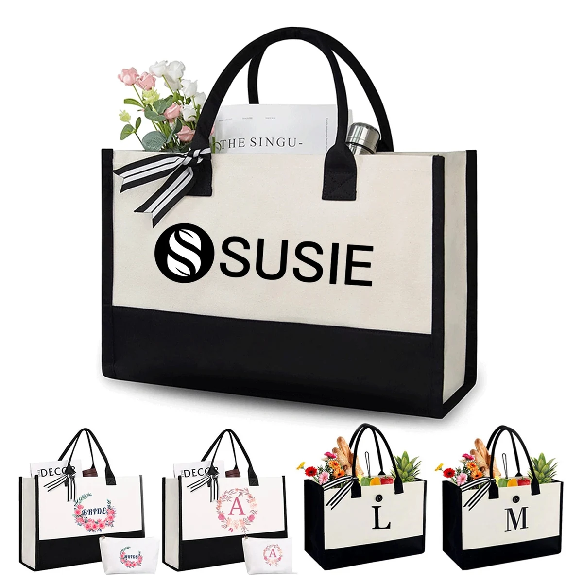 Canvas Beach Tote Traveling Outdoors Bag, custom tote bag with logo imprint 1
