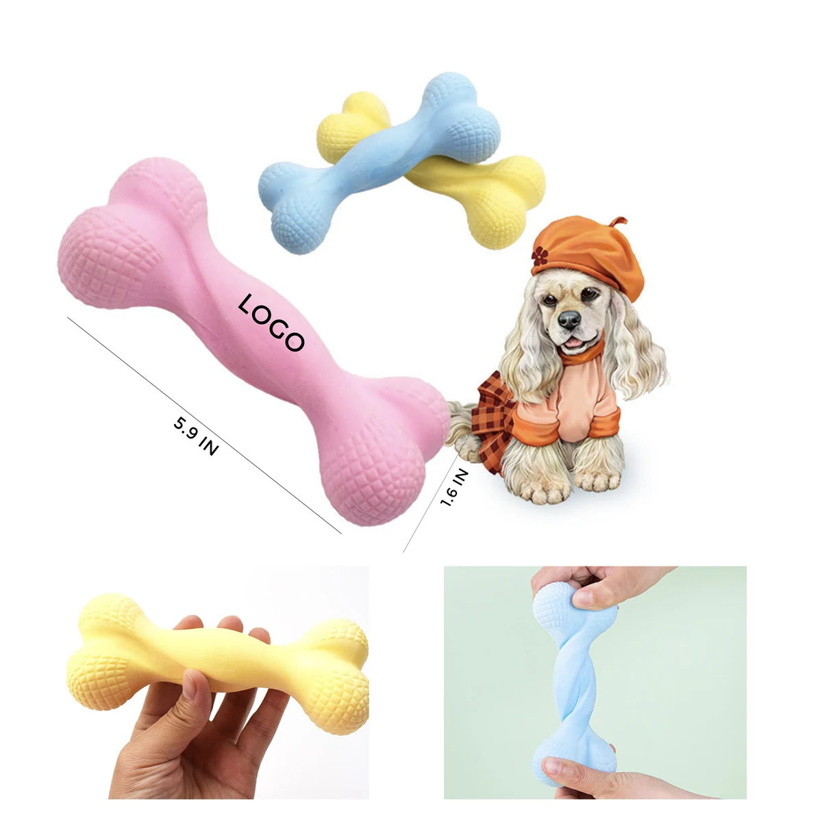MOQ 10 PCS Versatile TPR Bone Pet Toy 1