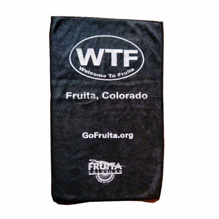 Black Micro Fiber Rally Towel With One Side Screen Imprint 11"*18"