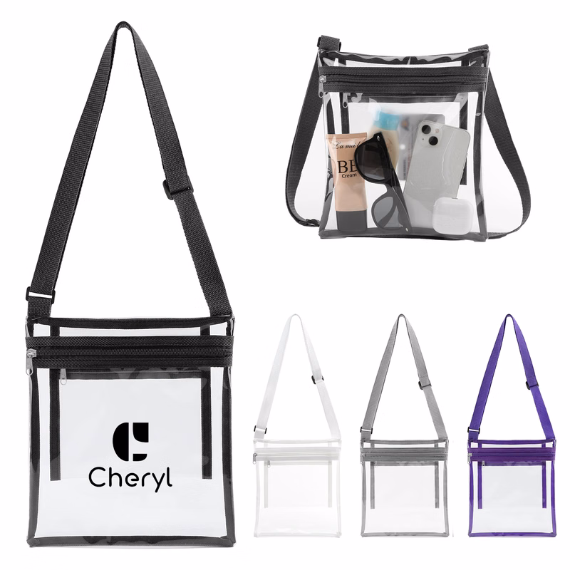9" X 10" Stadium Approved Clear PVC Crossbody Bag