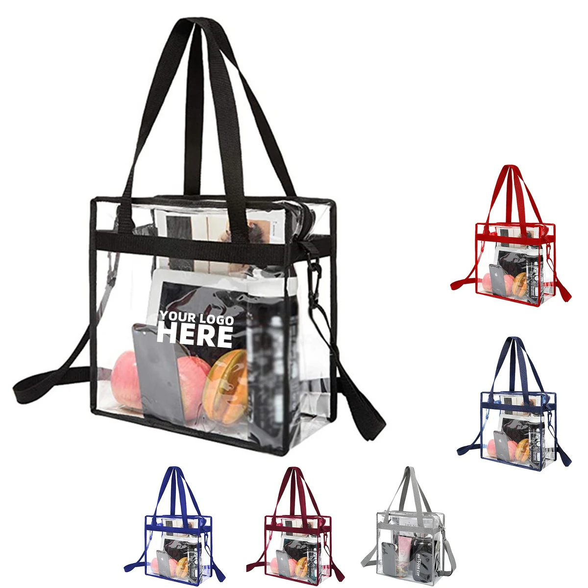 Clear Tote Bag w/Zipper Closure 1