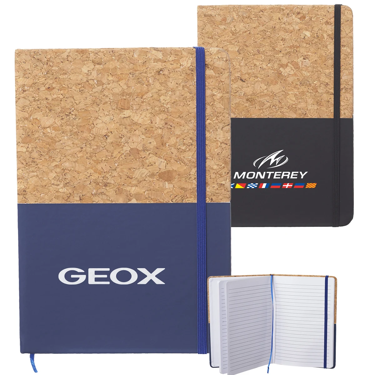 5.75" x 8.35" Greensburg Hard Cover Notebook w/ Cork Binding 1
