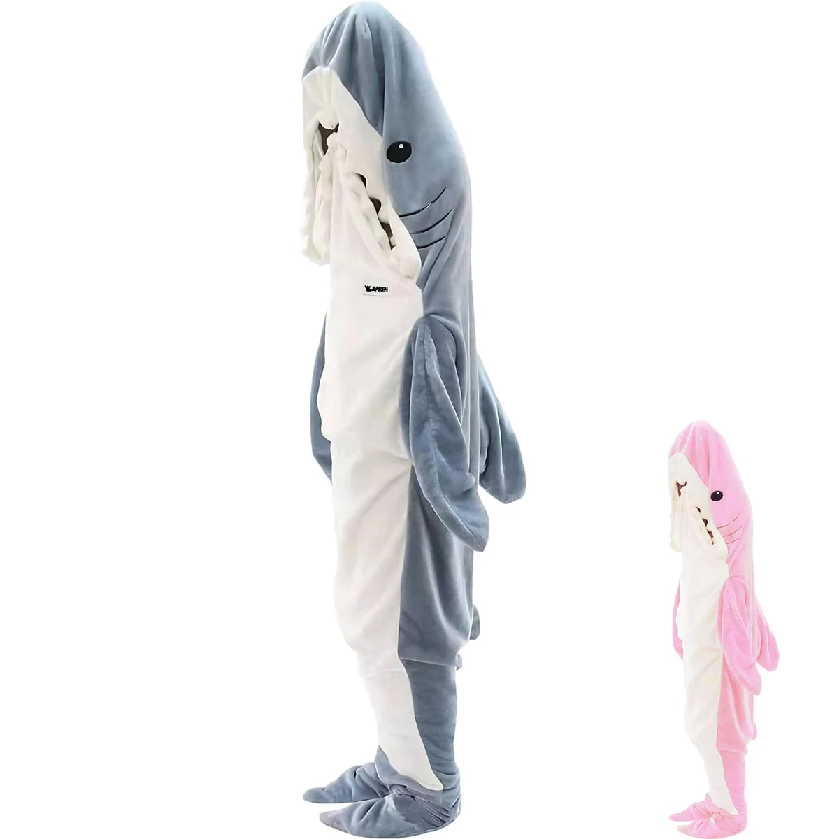 Flannel Shark Sleeping Bag Pajamas 1