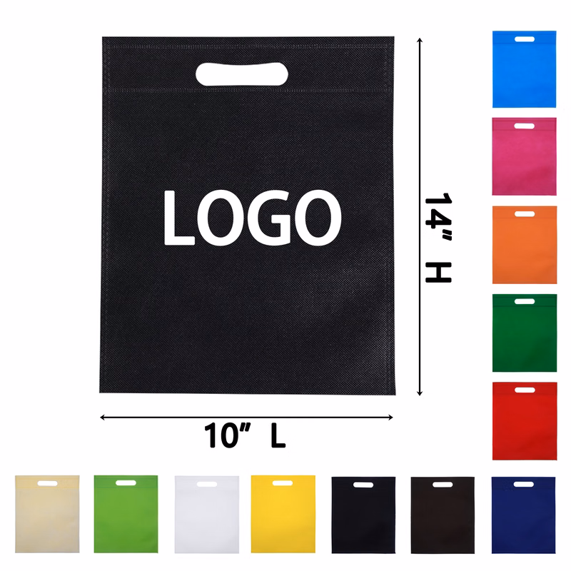 MOQ50 Die Cut Non-Woven Bag 10"L x 14"H