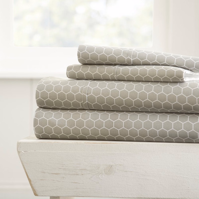 Premium Sheet Sets - Gray Honeycomb Full 4 Piece