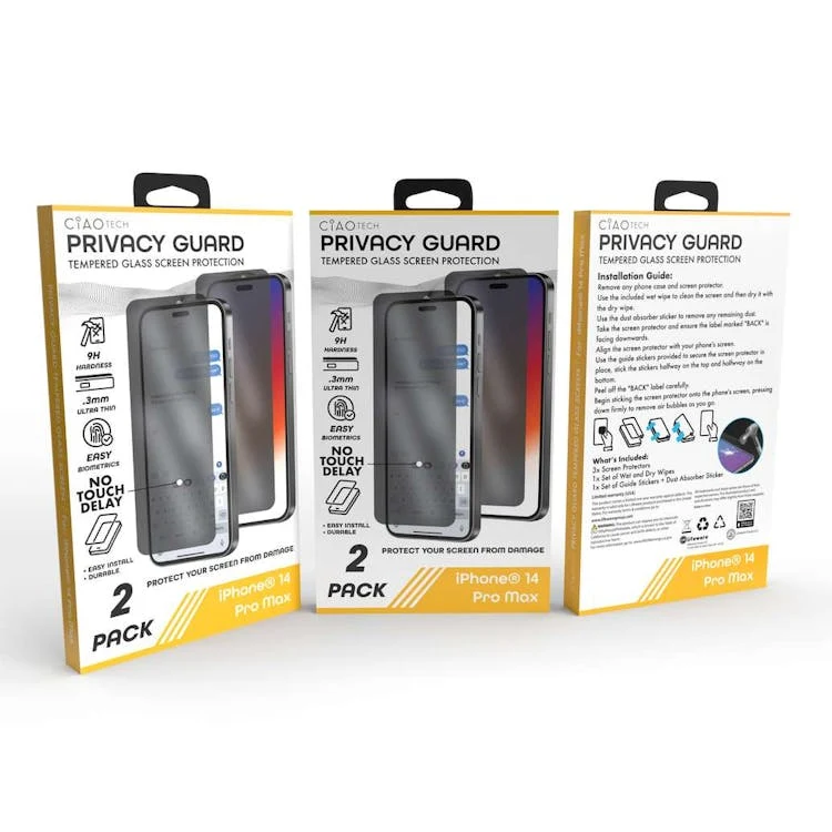 Iphone 14 Pro Max Glass PrivacyScreen Protector 2pk 1