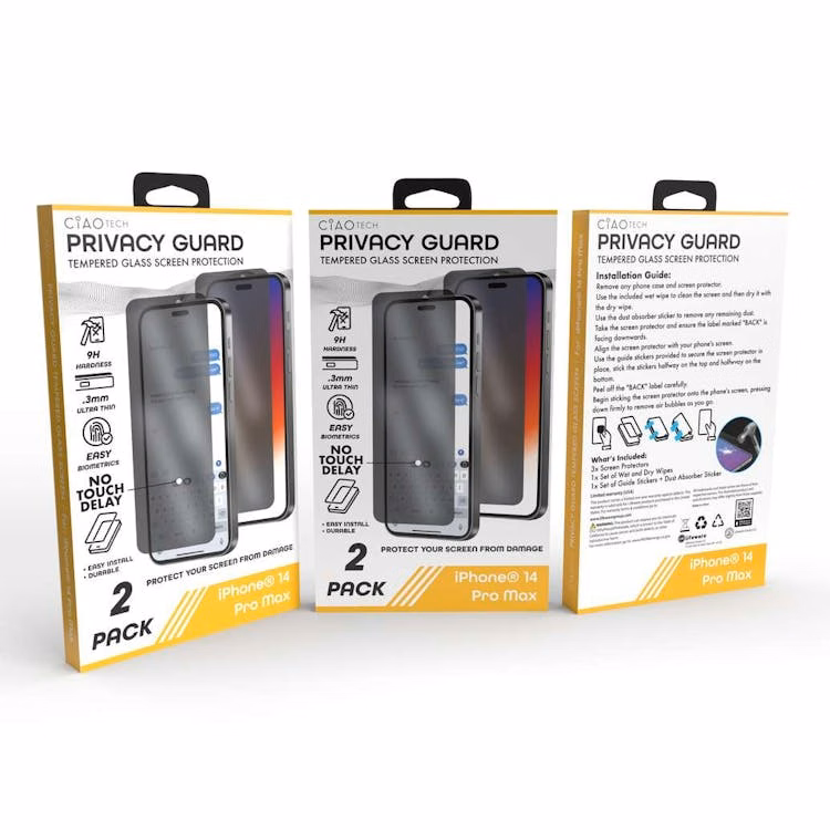 Iphone 14 Pro Max Glass PrivacyScreen Protector 2pk
