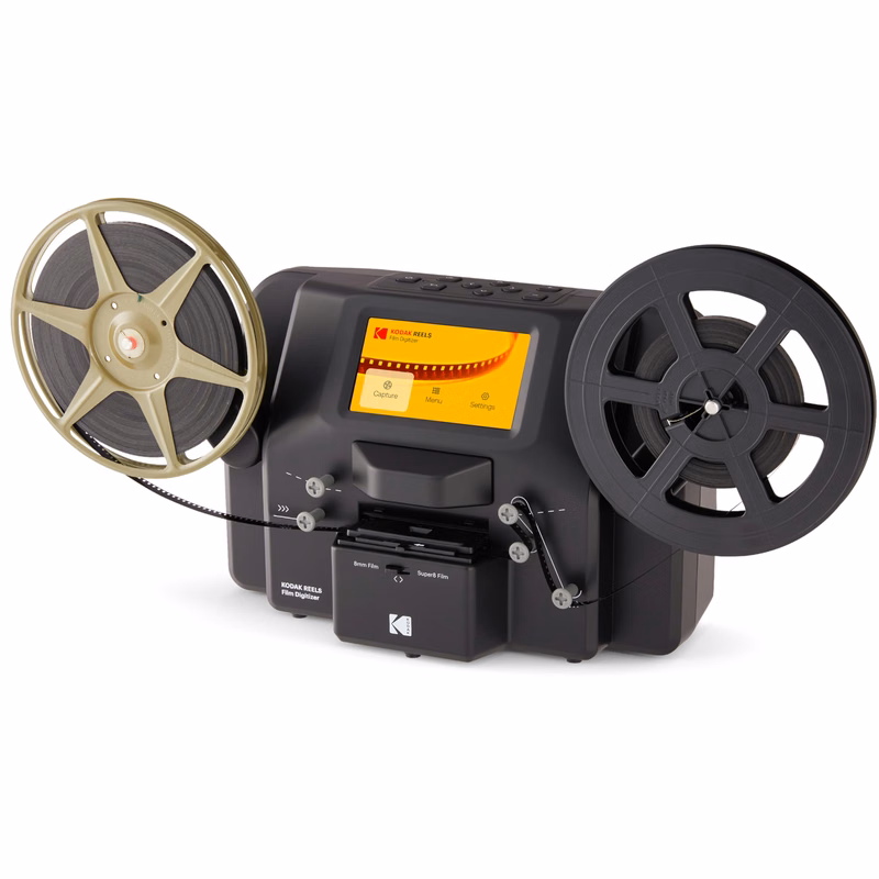 KODAK REELS 8mm & Super 8 Films Digitizer Converter with Big 5" Screen, Scanner Converts Film Fra...