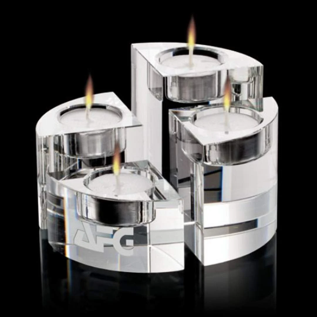 Saks Candleholders - Optical Set of 4 1