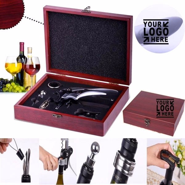 Rabbit Wine Opener Set with 6 Piece Accessories