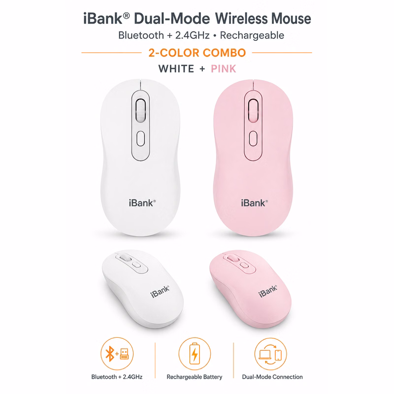 iBank ® Wireless 2.4Ghz Bluetooth Mouse Dual Mode Rechargeable Mouse