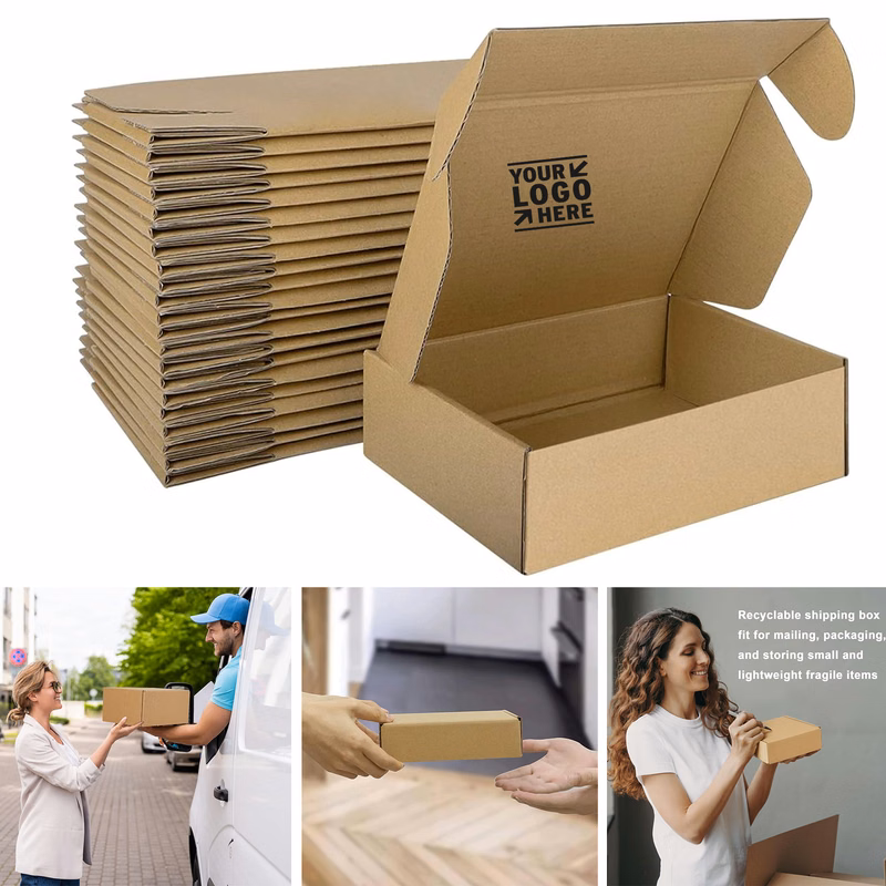 7x5x2 Inches Crush Resistant Corrugated Shipping Cardboard Box for Packing Literature Mailer