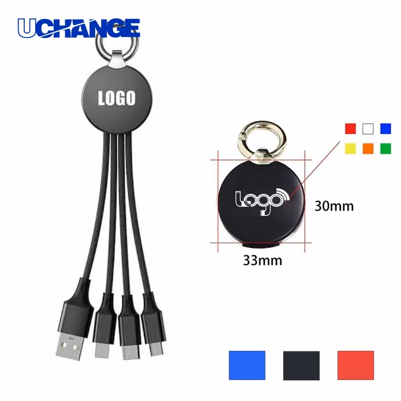 Three In One Shiny Charging Cable Keychain