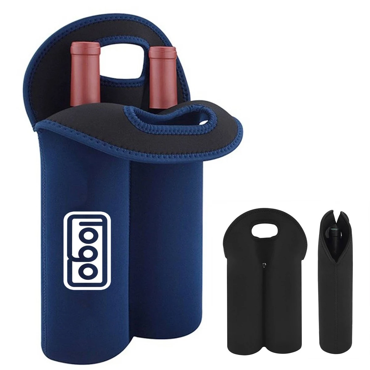 2 Bottle Insulated Neoprene Wine Carrier Tote Bag 1