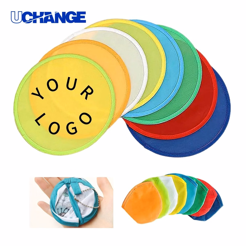Portable Nylon Folding Hand Fan with Storage Bag