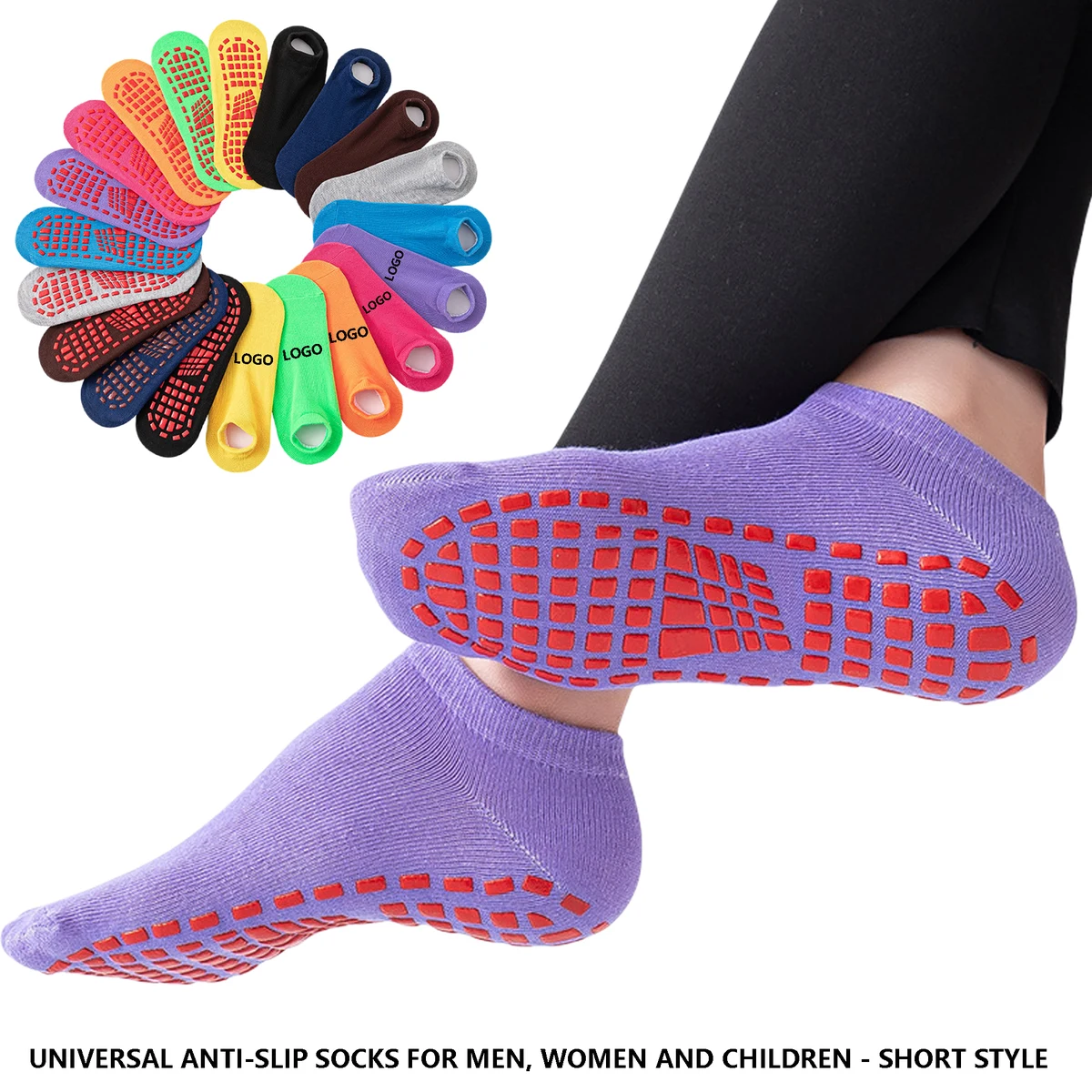 Customizable Logo Non-Slip Socks - Comfortable for All Ages and Activities 1