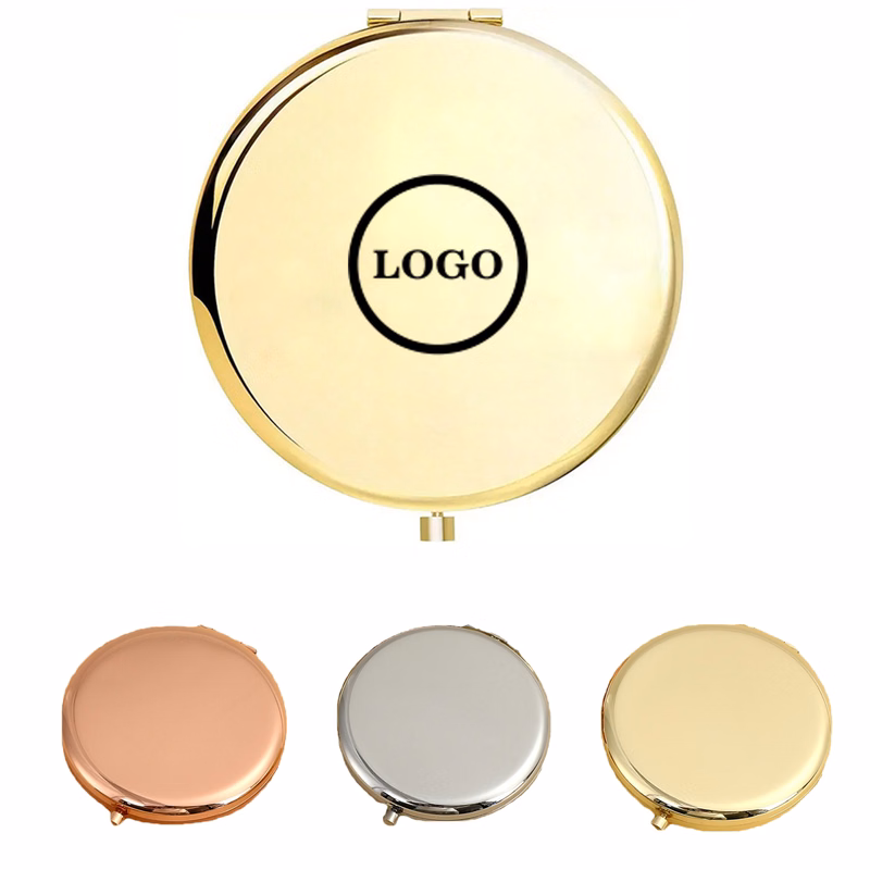 Custom Compact Mirror, Dual-Sided Metal Mirror, Personalized Wedding Favor