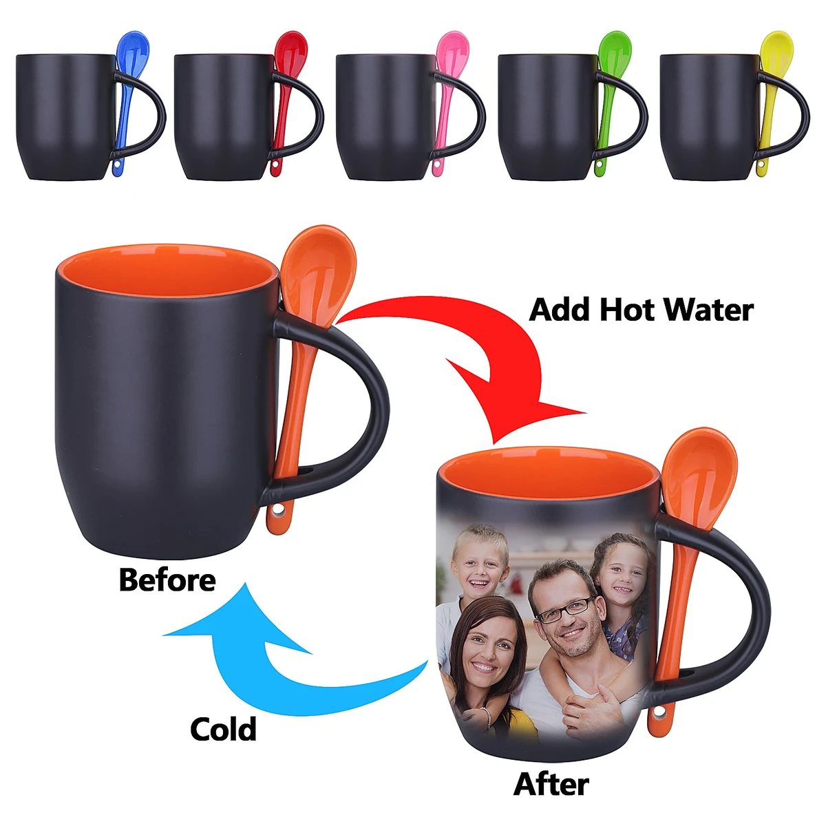 12 Oz. Magical Color Changing Mug Coffee Cup With Spoon 1