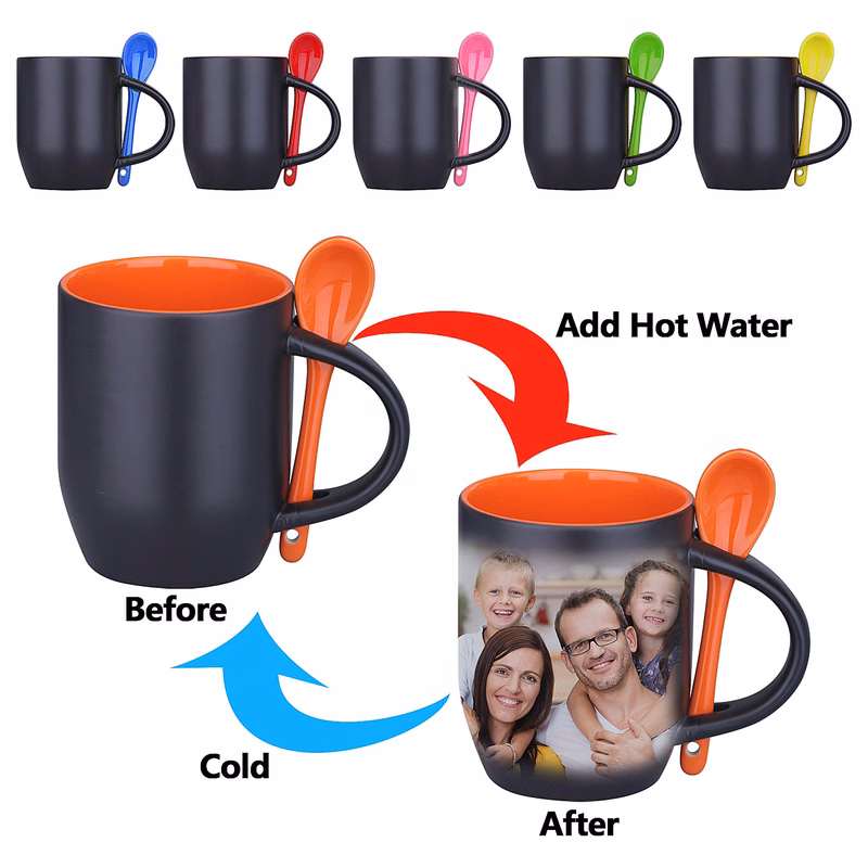 12 Oz. Magical Color Changing Mug Coffee Cup With Spoon