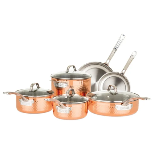 Viking 3-Ply Hammered Copper Clad 10-Piece Cookware Set 1