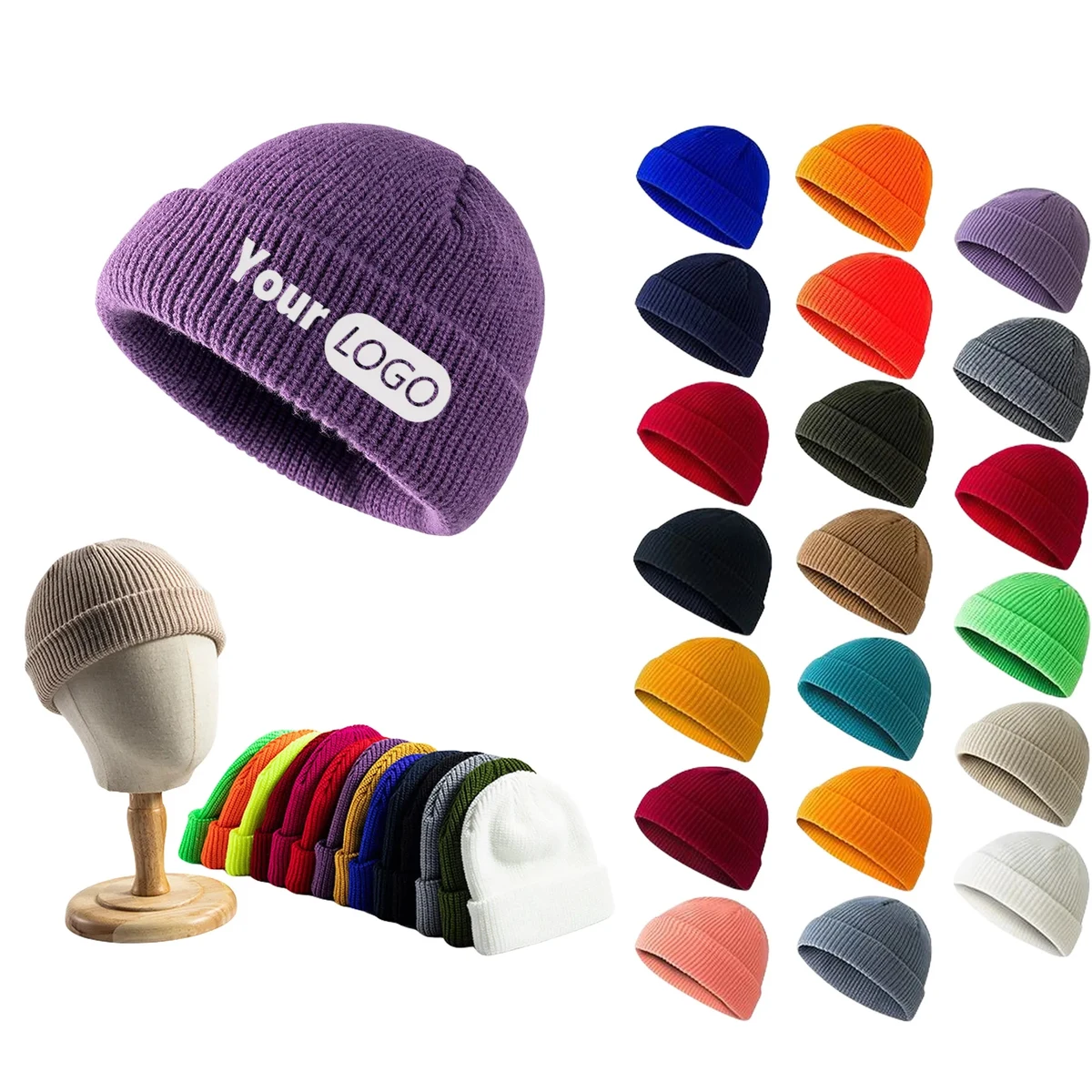 MOQ 100 PCS Stay Cozy Fashionable Core Spun Yarn Caps 1